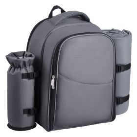 VEVOR Picnic Backpack, Beach Picnic Backpack Bag for 2 Person with Insulated Cooler Compartment, Detachable Bottle/Wine Holder, Lightweight Blanket