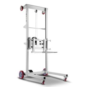 VEVOR Material Lift Winch Stacker, 551 lbs Capacity Pallet Truck Dolly, 70 in Max Lifting Height Manual Winch Stacker