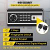VEVOR Safe Box, 1.7 CU.FT Fingerprint Safe Box for Money with 2 Keys & Digital Keypad, Q235 Steel Safe Box for Storing Cash, Jewelry, Pistols